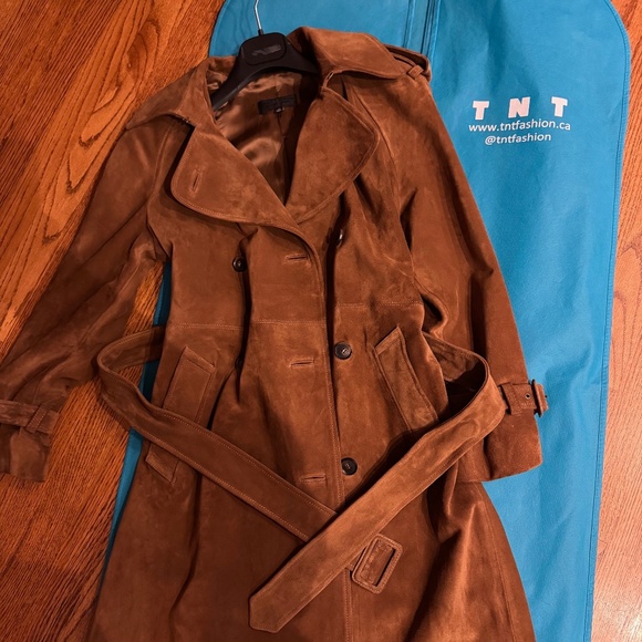 Nili Lotan Suede Trench Coat - Picture 7 of 9